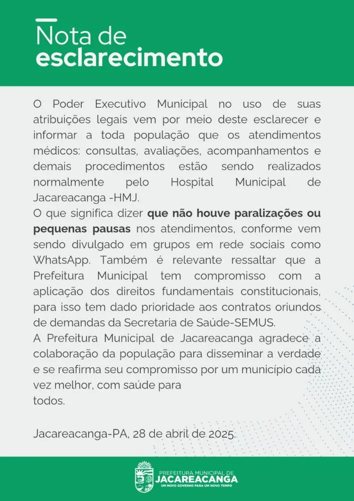 NOTA DE ESCLARECIMENTO - MÉDICOS